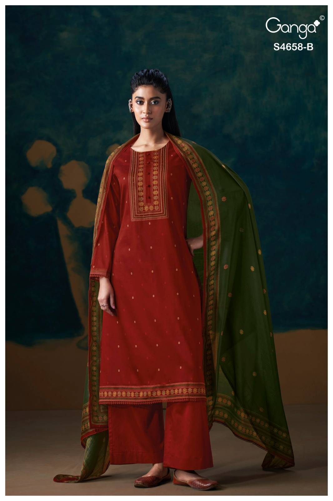 VENISHA 4658 SERIES BY GANGAFASHION Stylish Beautiful Colourful PURE COTTON SATIN Dresses At Wholesale Price
